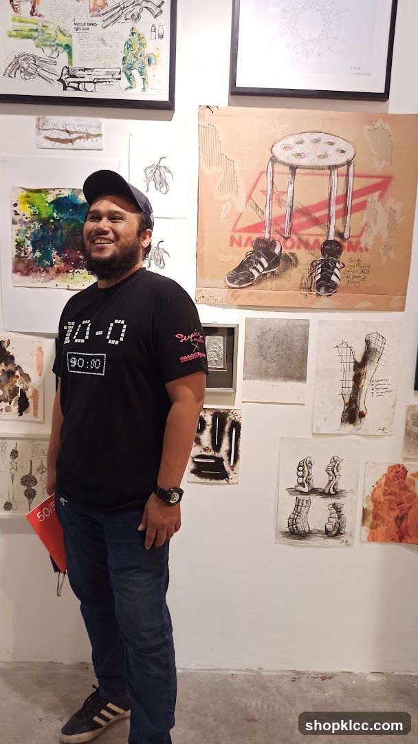 Art Exhibition with Visitor