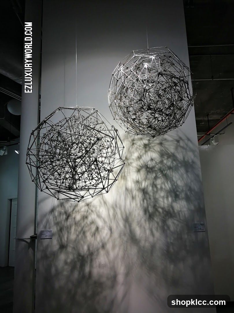 Abstract Wire Spheres Sculpture