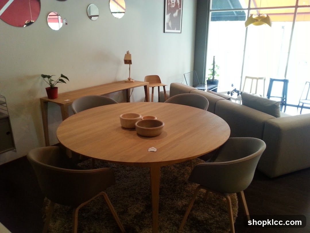 Interior of a modern furniture or cafe space