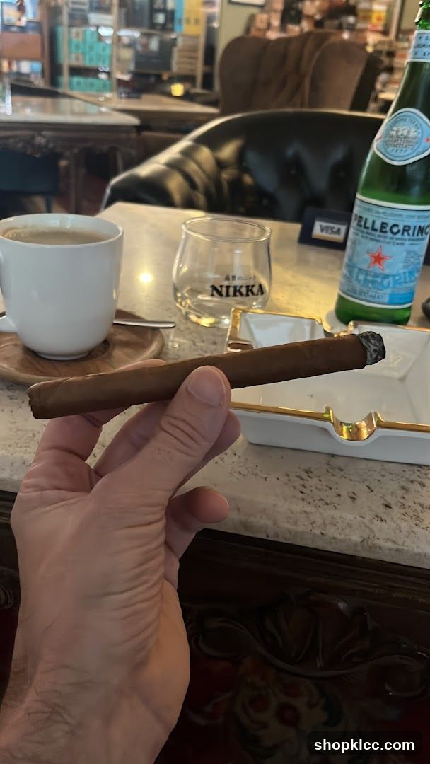 Cigar and Drink Setup in a Lounge
