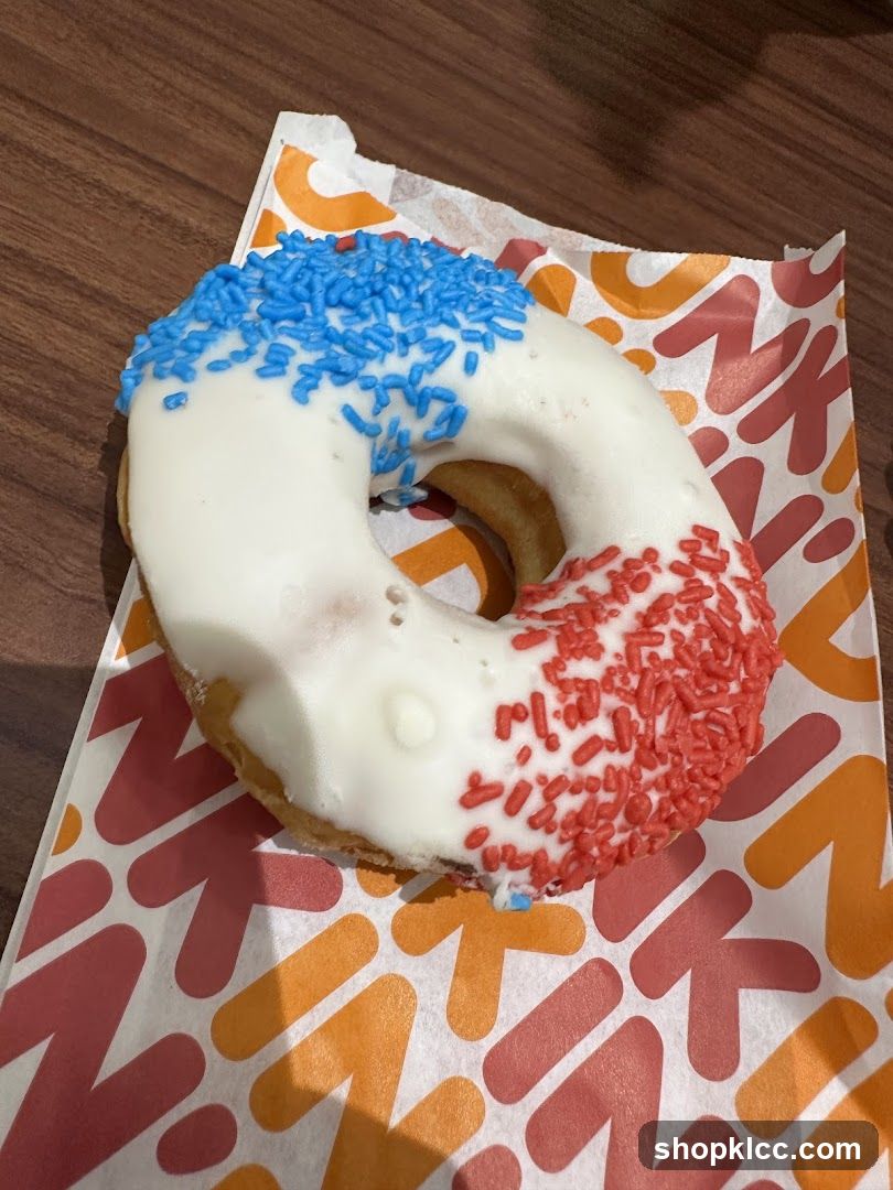 Donut with Red and Blue Sprinkles