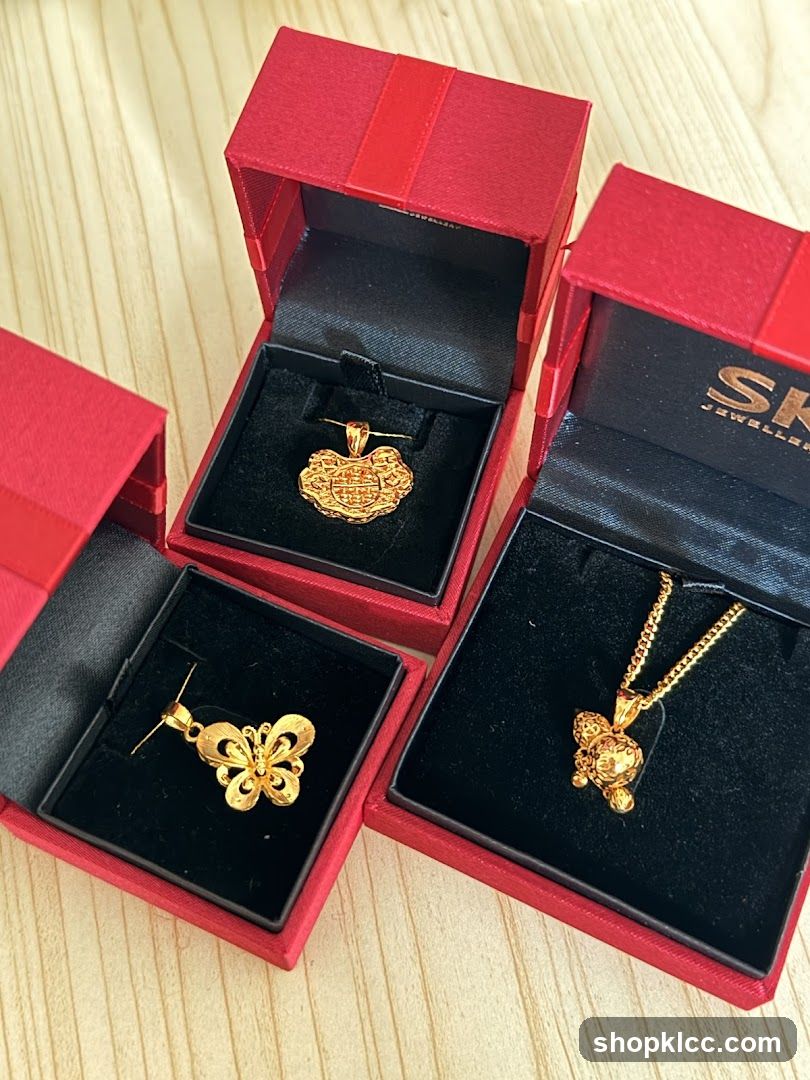 Gold Pendants in Gift Boxes