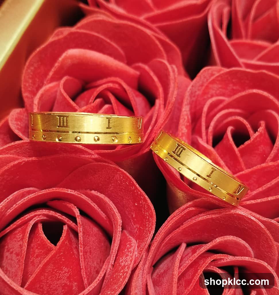 Gold Rings on Red Roses