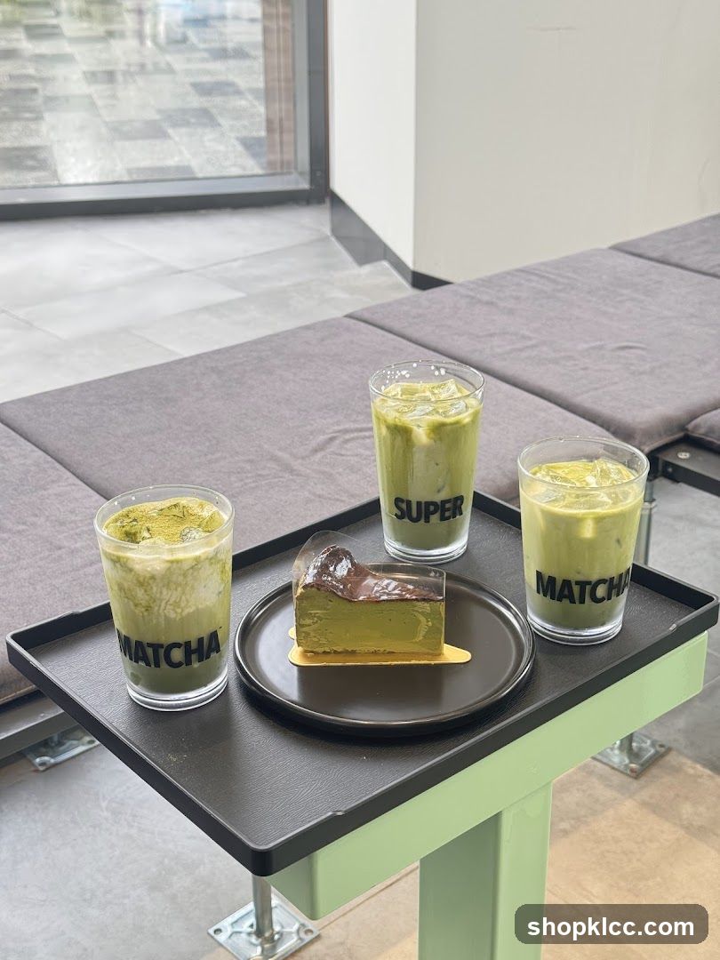 Matcha Drinks and Cake