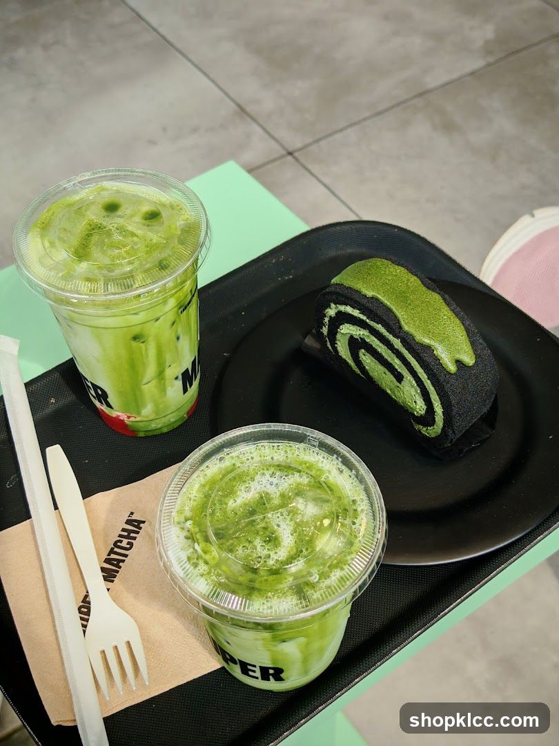 Matcha Drinks and Cake