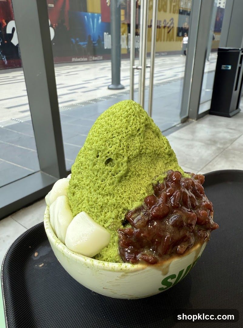 Matcha Shaved Ice with Red Bean and Mochi