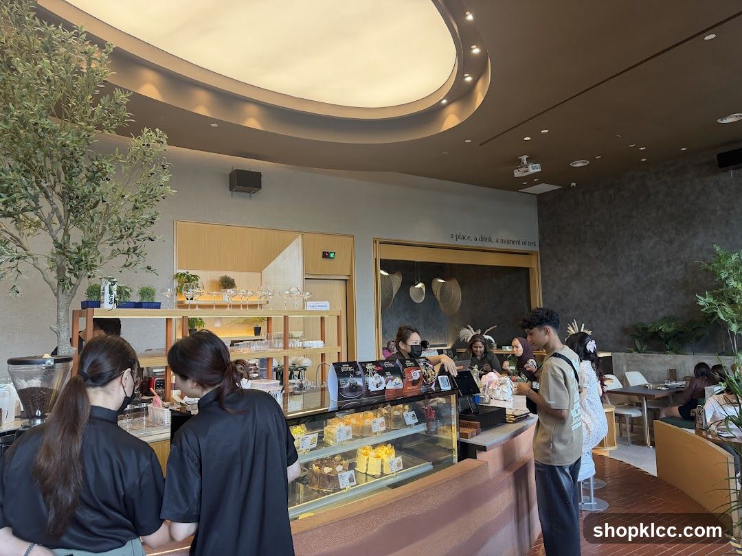 Cafe Interior with Customers and Staff