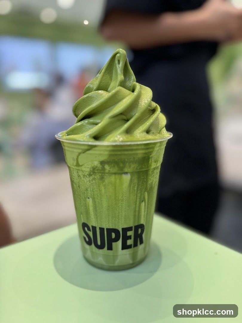 Green Soft Serve Ice Cream