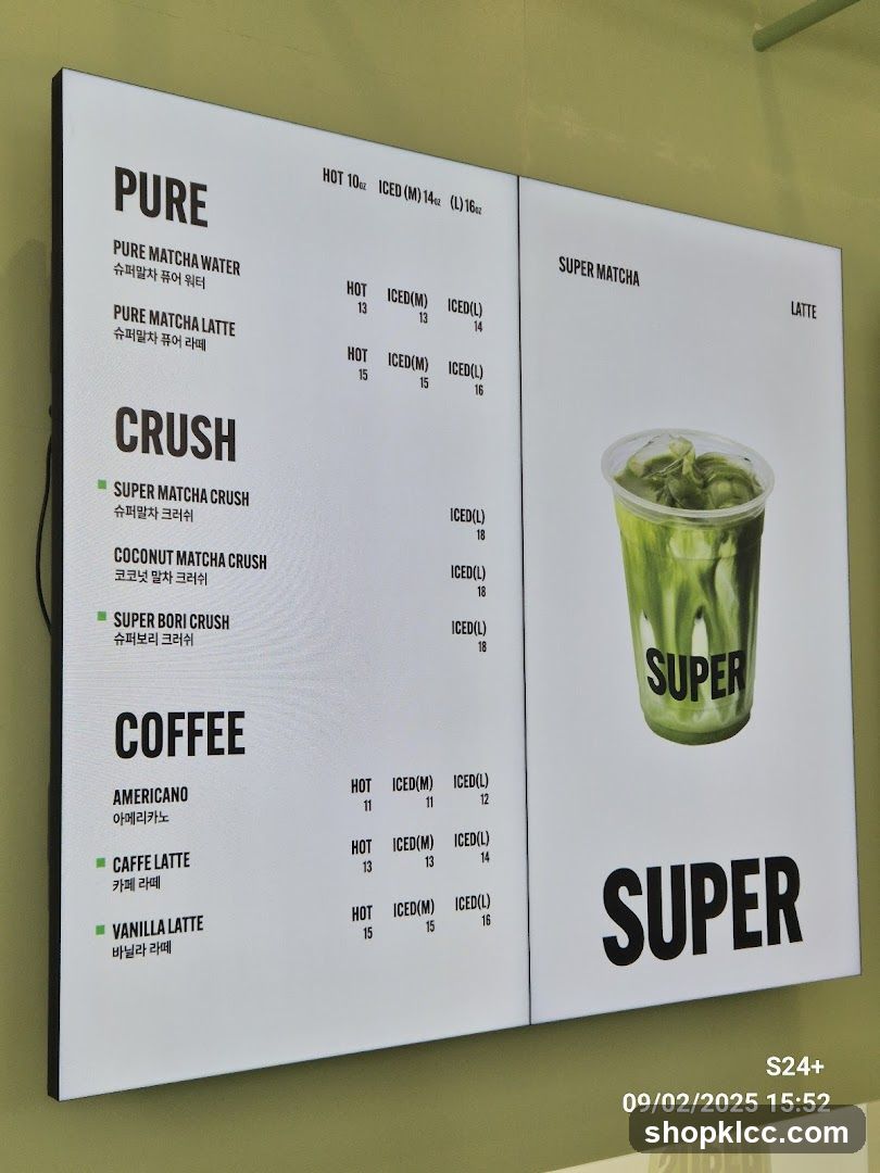 Super Matcha Menu