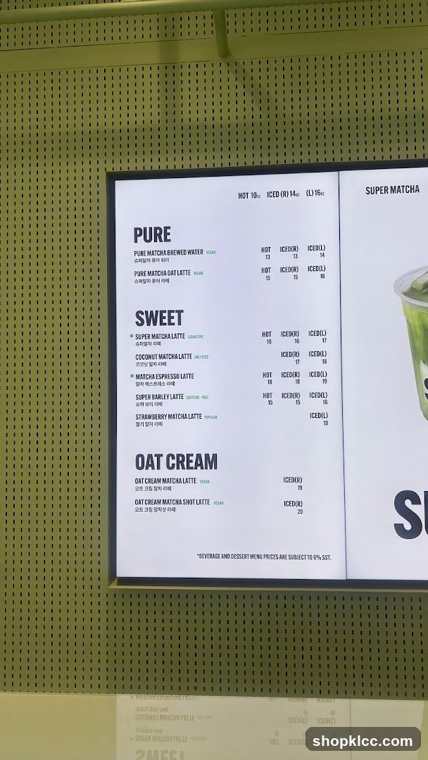 Matcha Menu