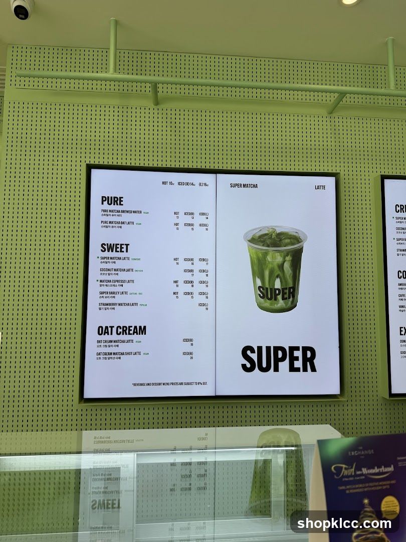 Super Matcha Menu