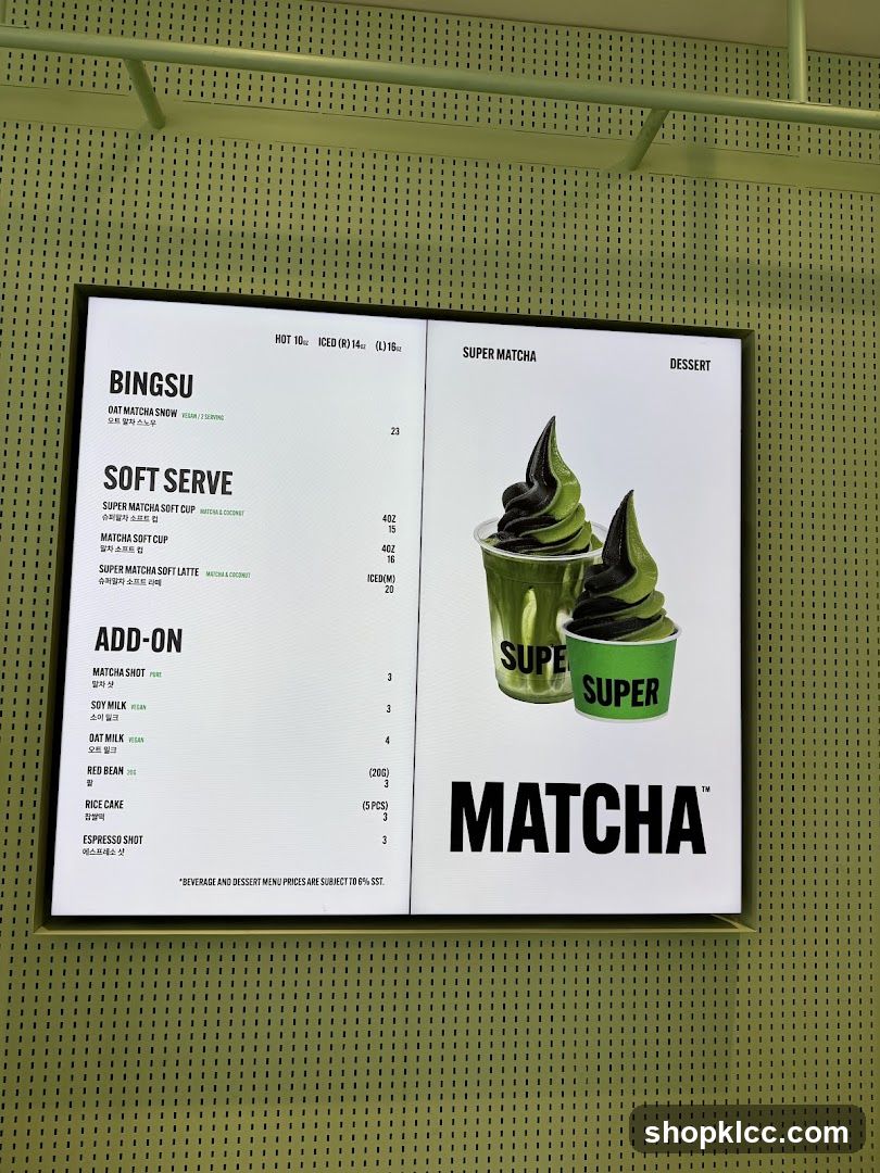 Matcha Menu