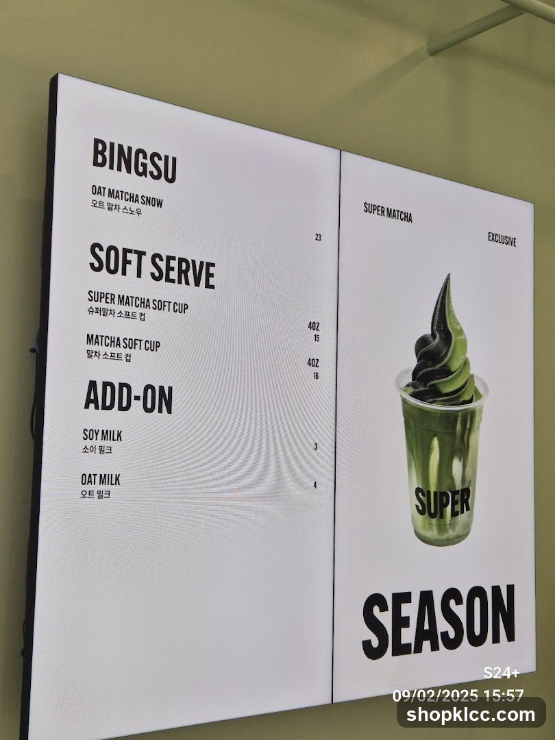 Bingsu Menu