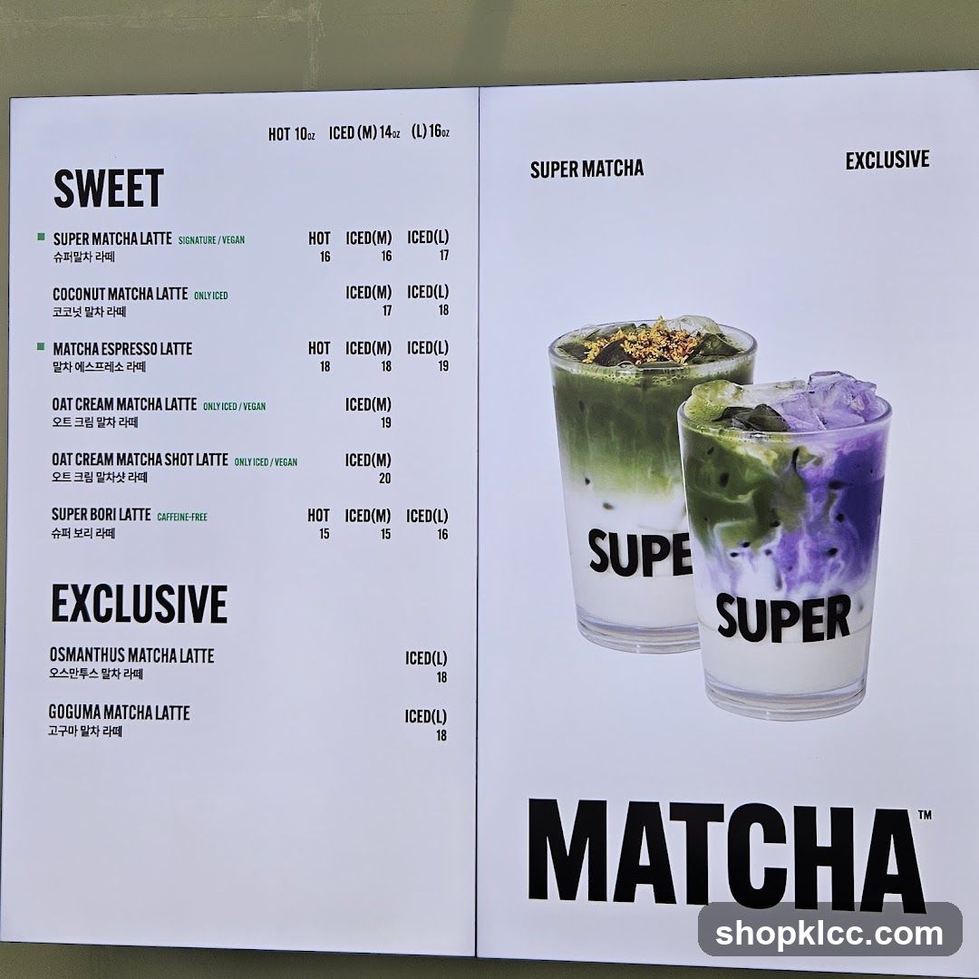 Matcha Menu