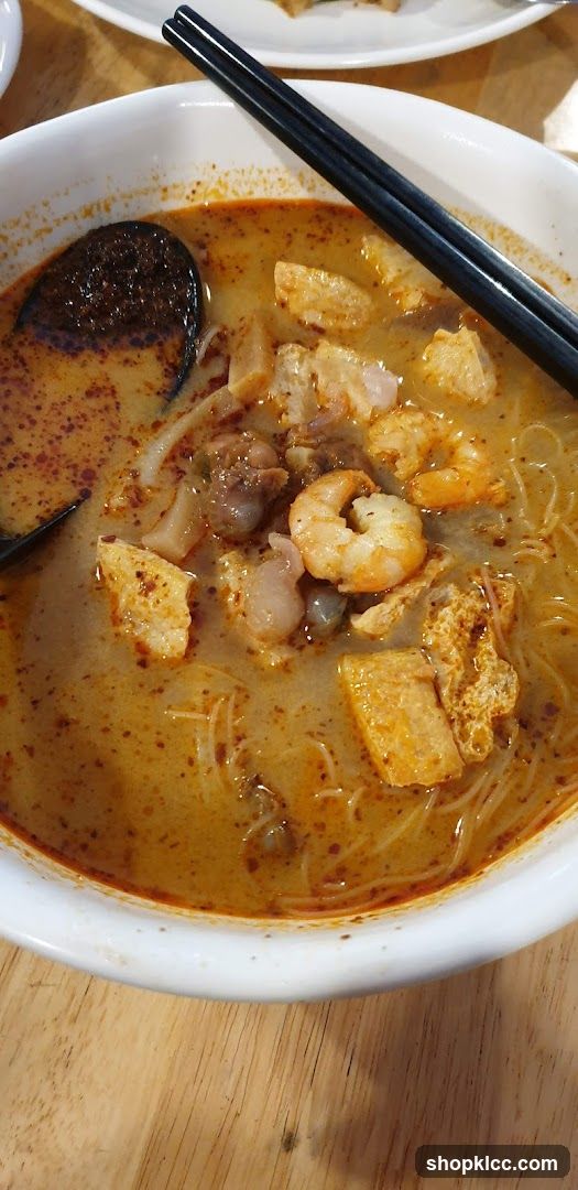 Bowl of Noodle Soup with Shrimp and Tofu