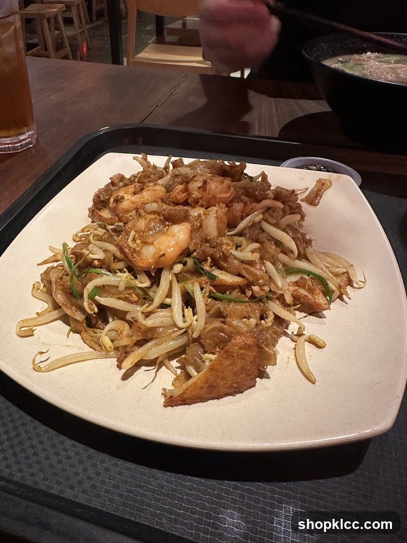 Plate of Fried Rice with Shrimp and Bean Sprouts