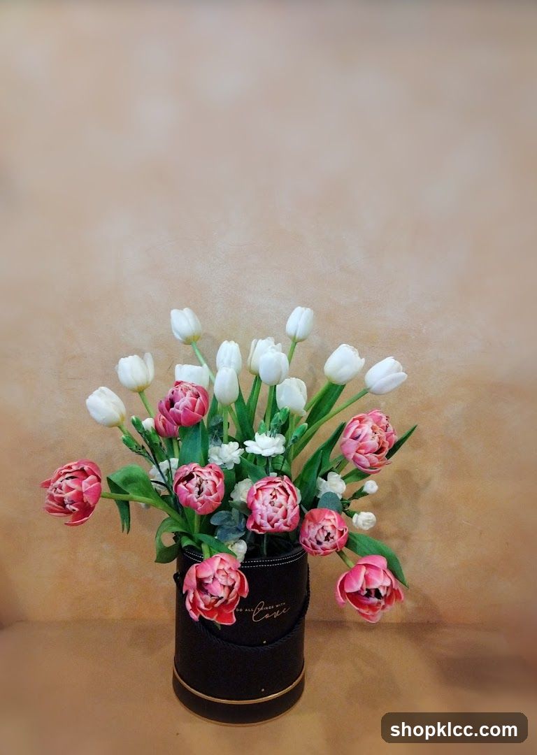 Flower Bouquet in Black Vase