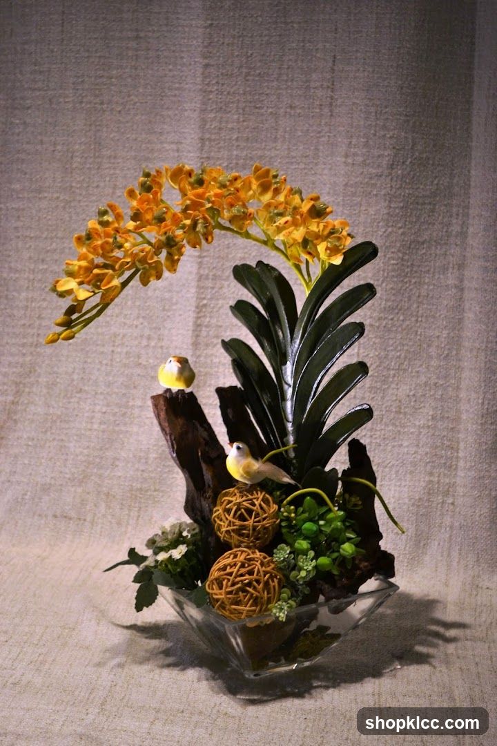 Artificial Flower Arrangement with Birds