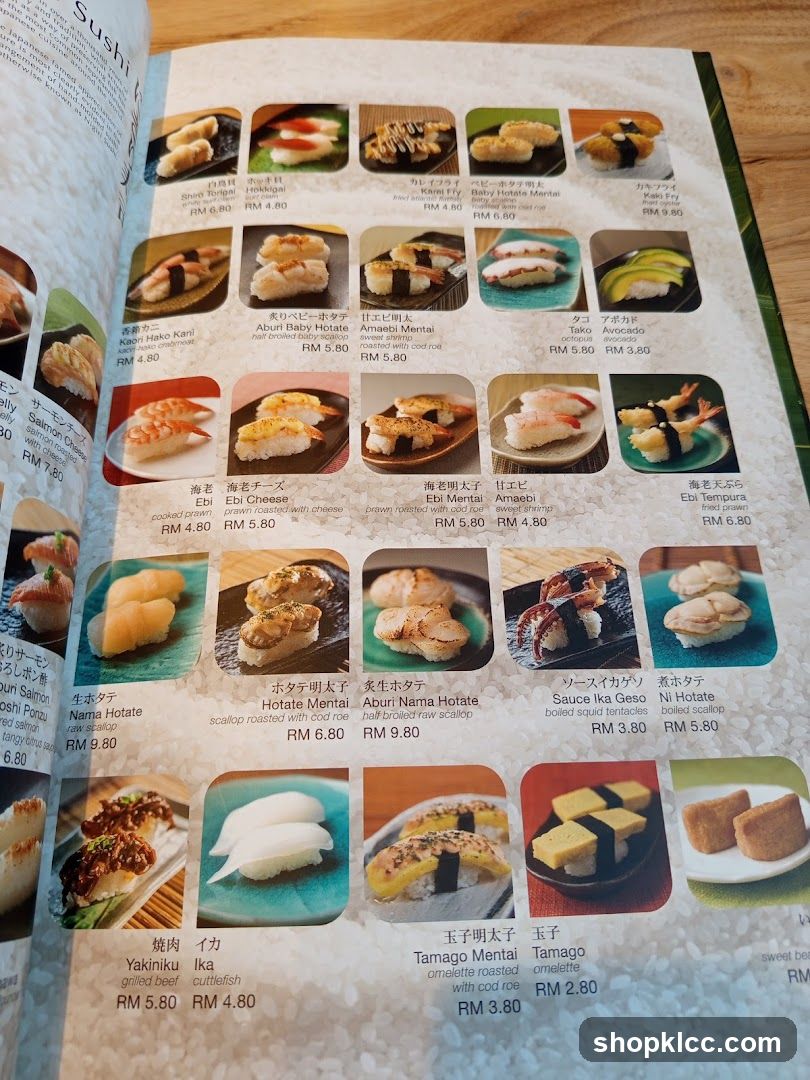 Sushi Menu