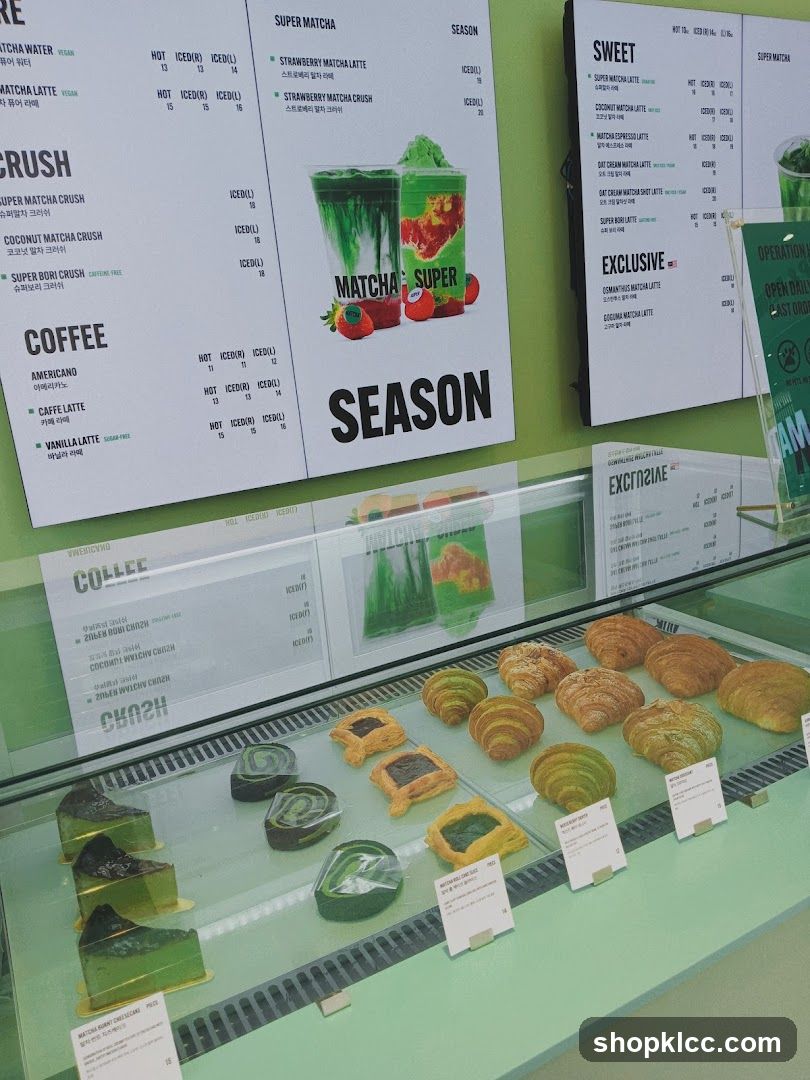 Matcha Cafe Menu and Pastries