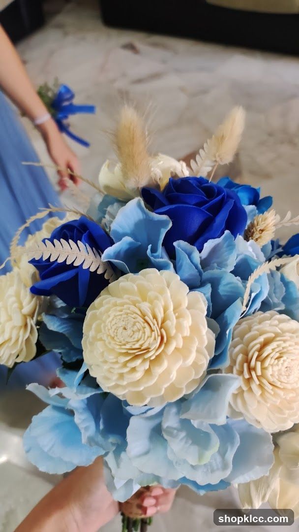 Blue and Cream Floral Bouquet