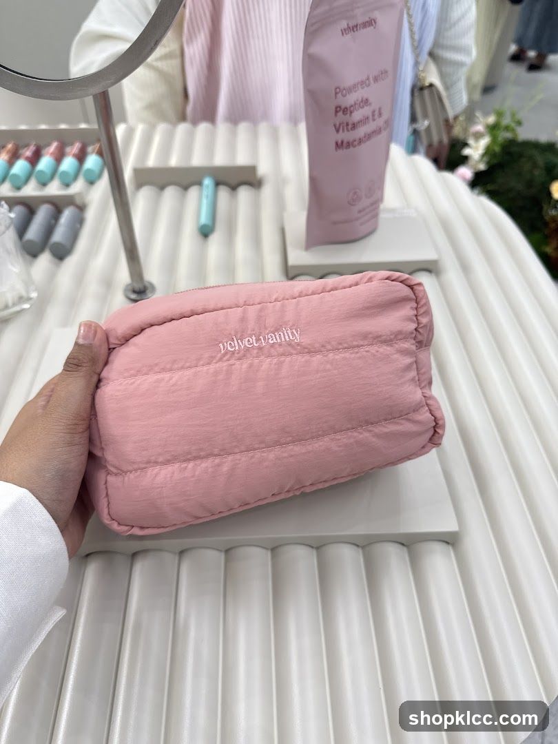 Pink Pouch with Embroidered Logo