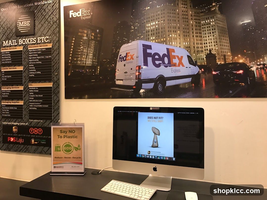 Mail Boxes Etc. Services Display