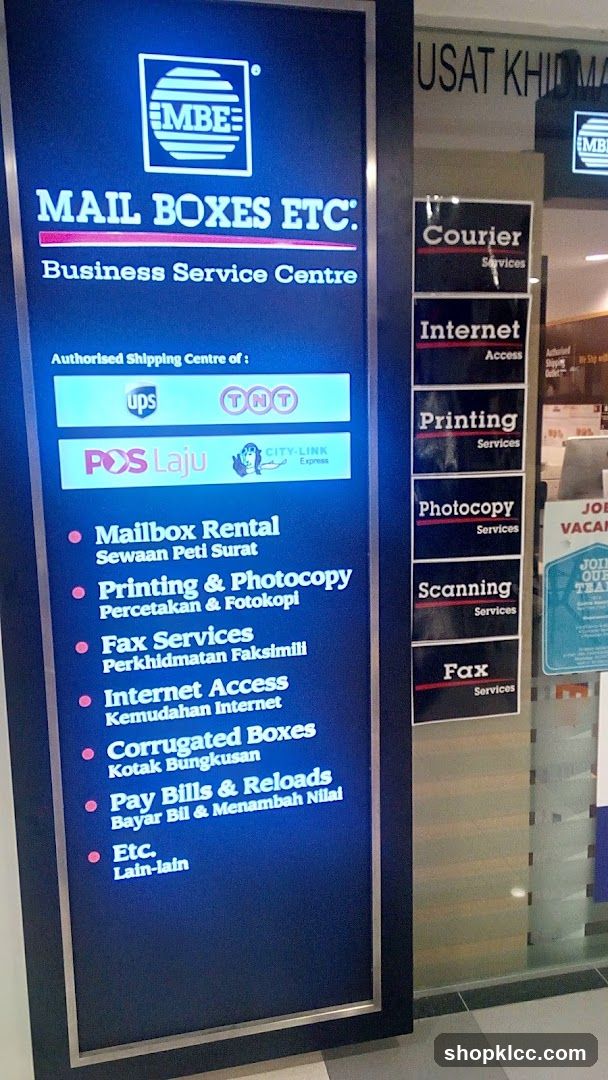 Mail Boxes Etc. Business Service Centre Sign
