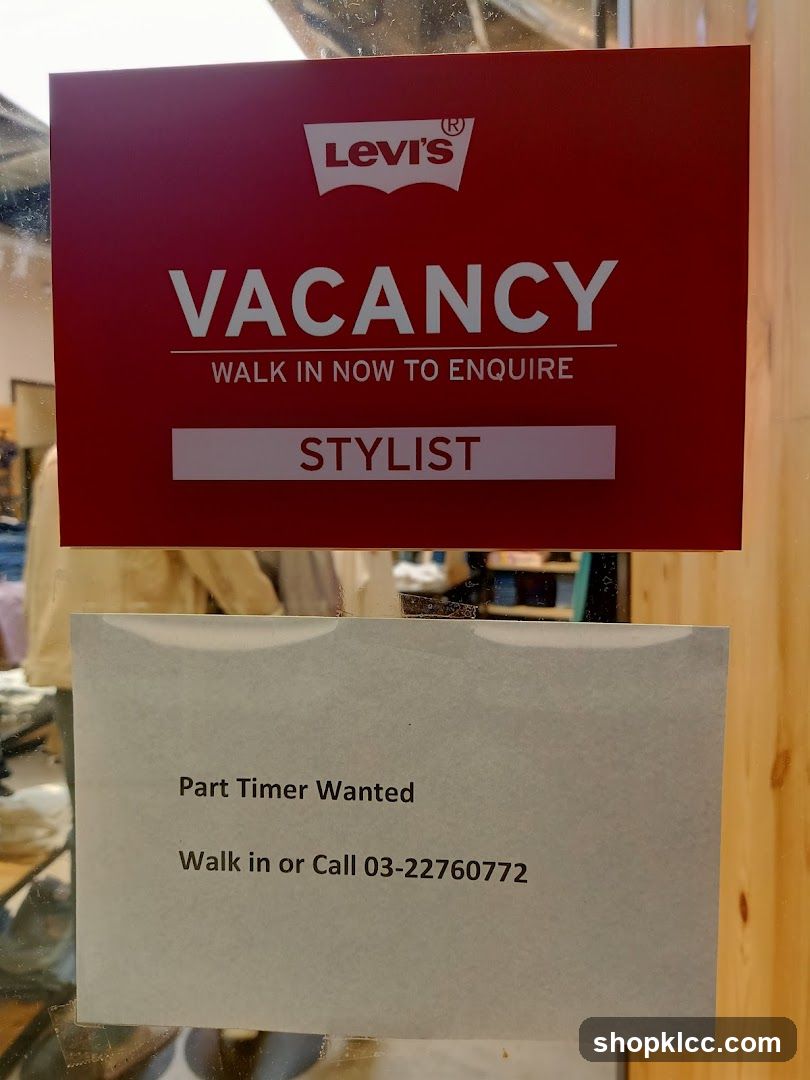 Levi's Vacancy Sign