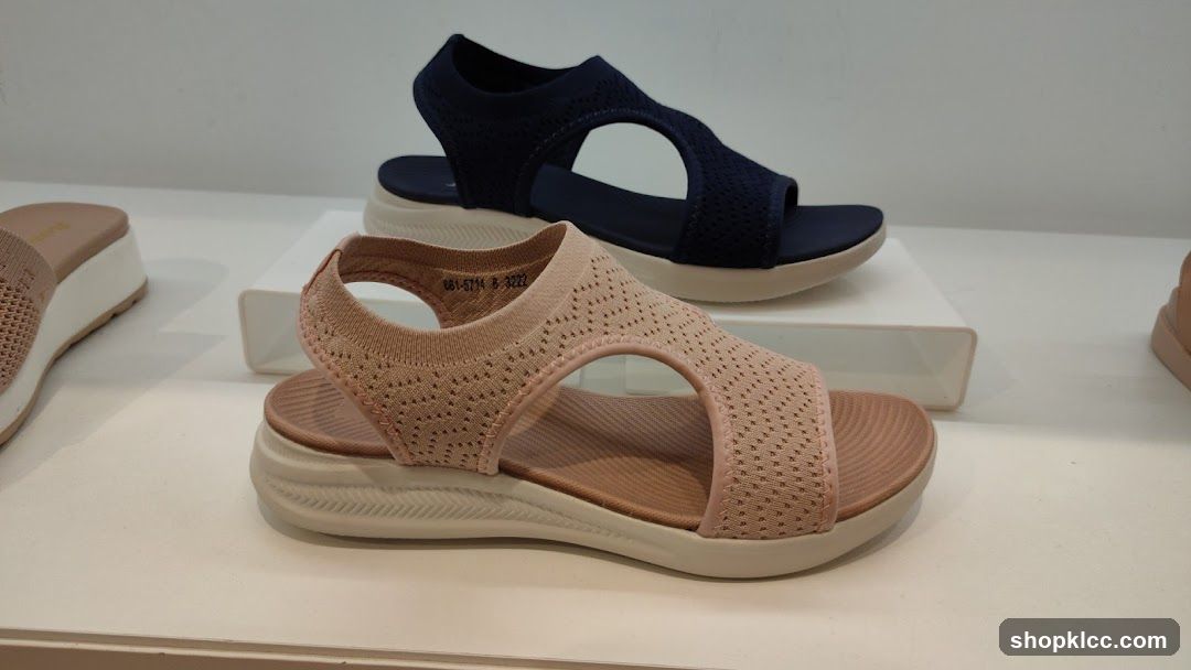 Sandals on display