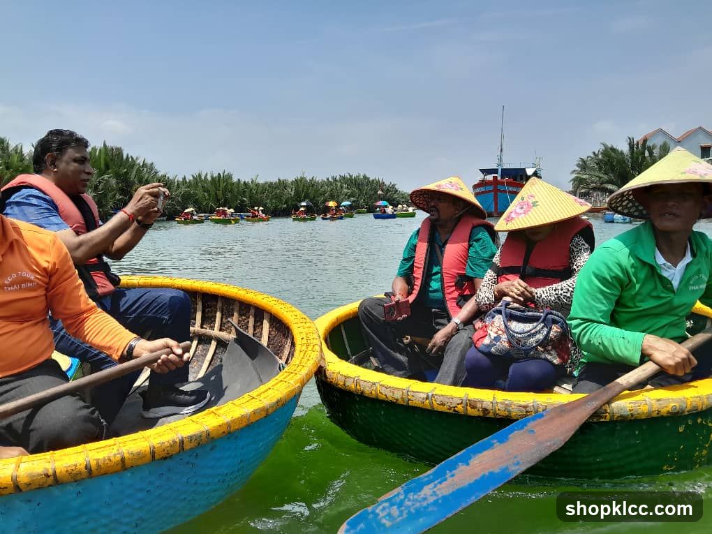 People in Basket Boats