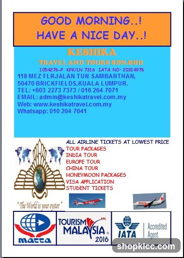Keshika Travel and Tours Advertisement