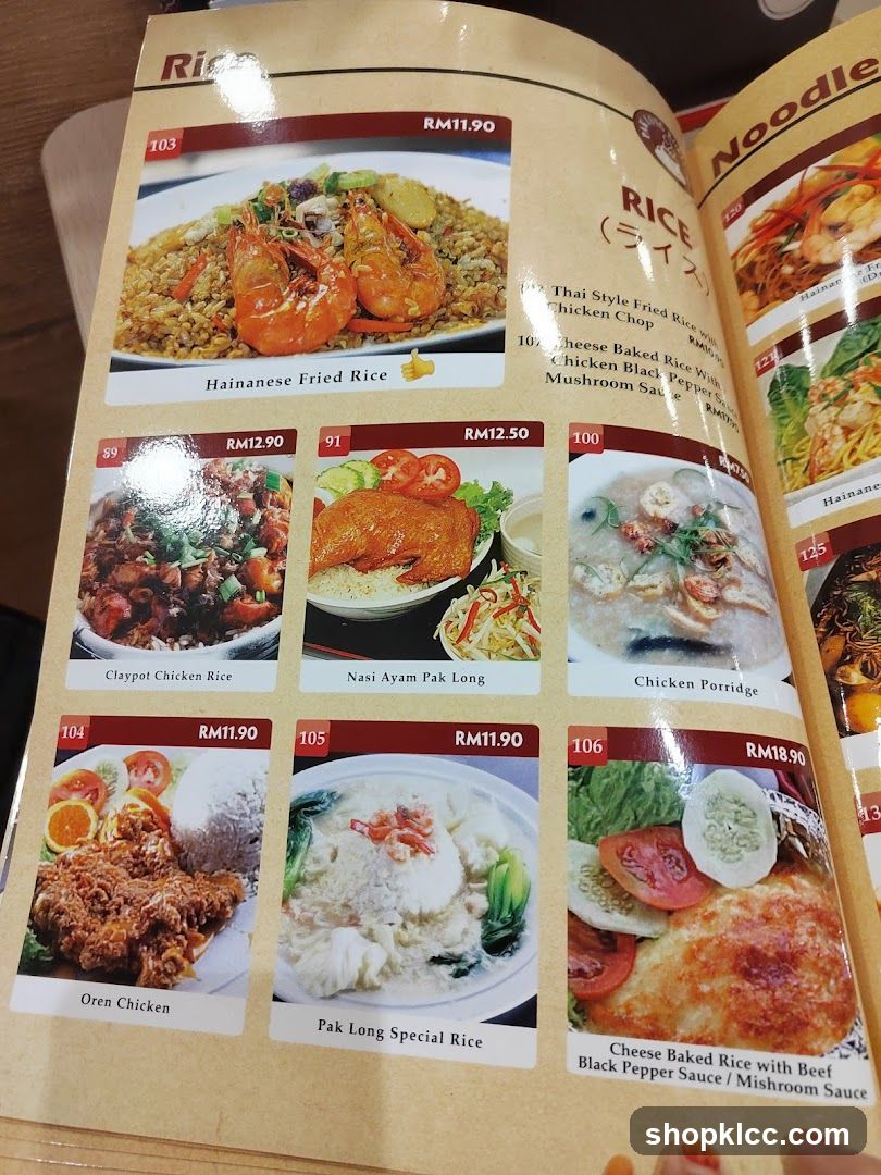 Rice Menu