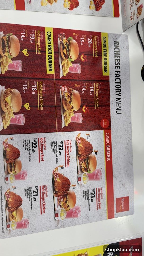 RICHEESE FACTORY MENU