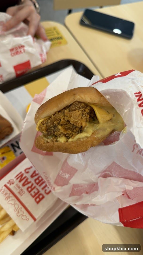 Fried Chicken Burger with Cheese