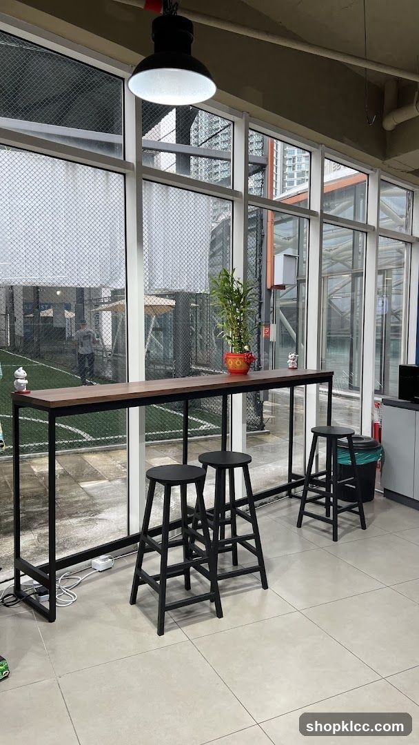 High Table and Stools by Window