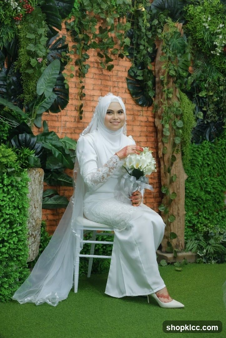 Bride Posing with Flowers