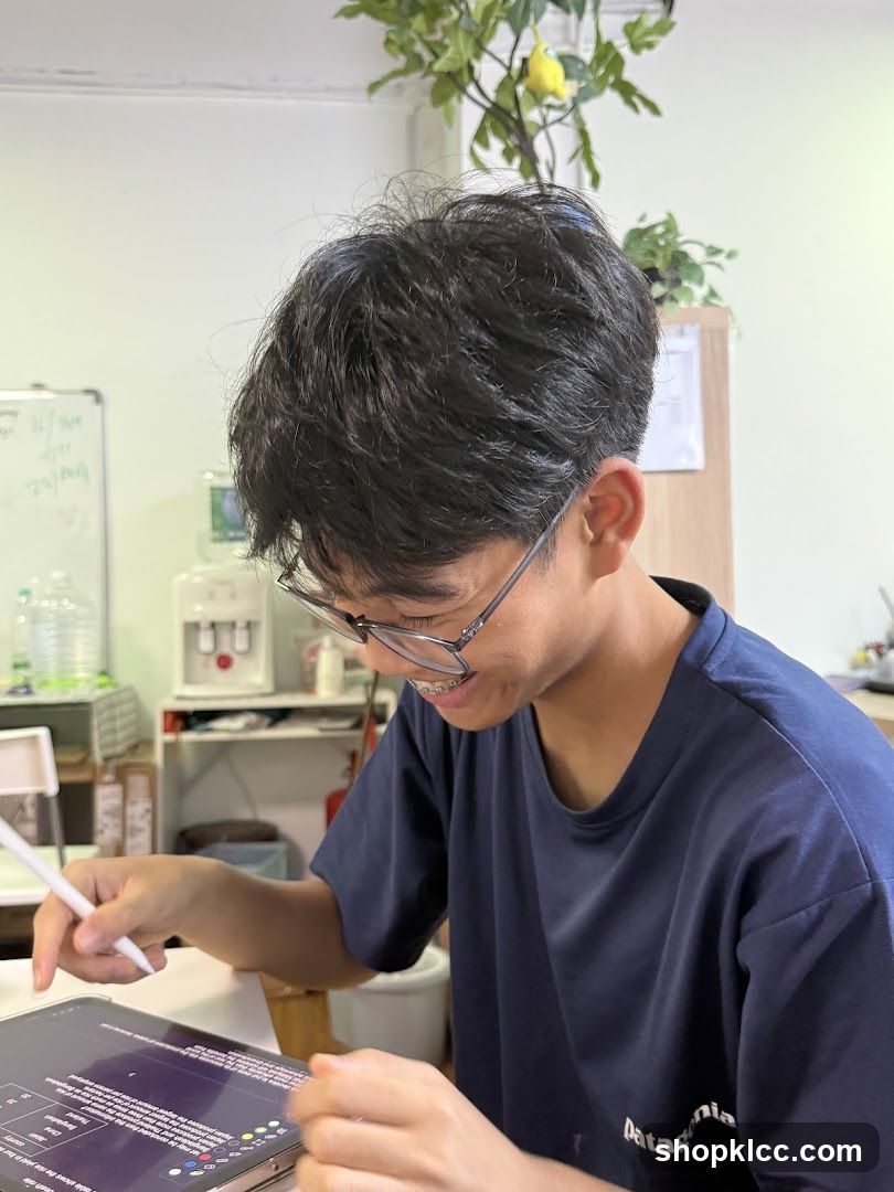 Student using a tablet