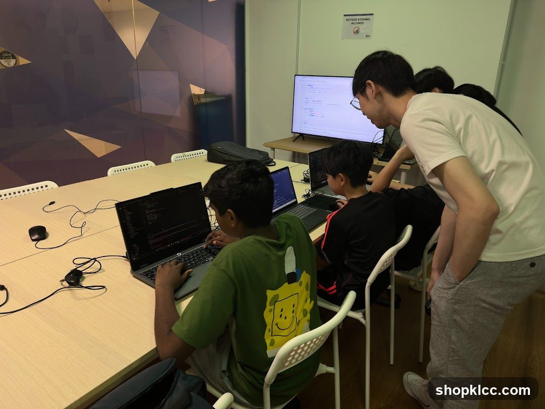 Students learning to code