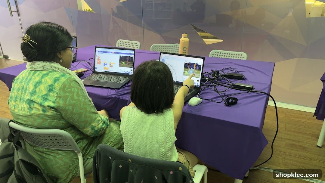 Children learning to code