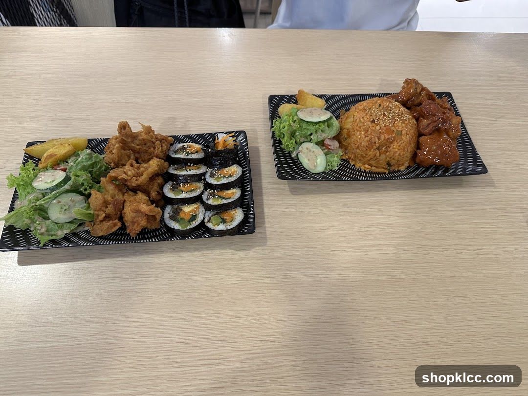 Korean Fried Chicken and Kimbap