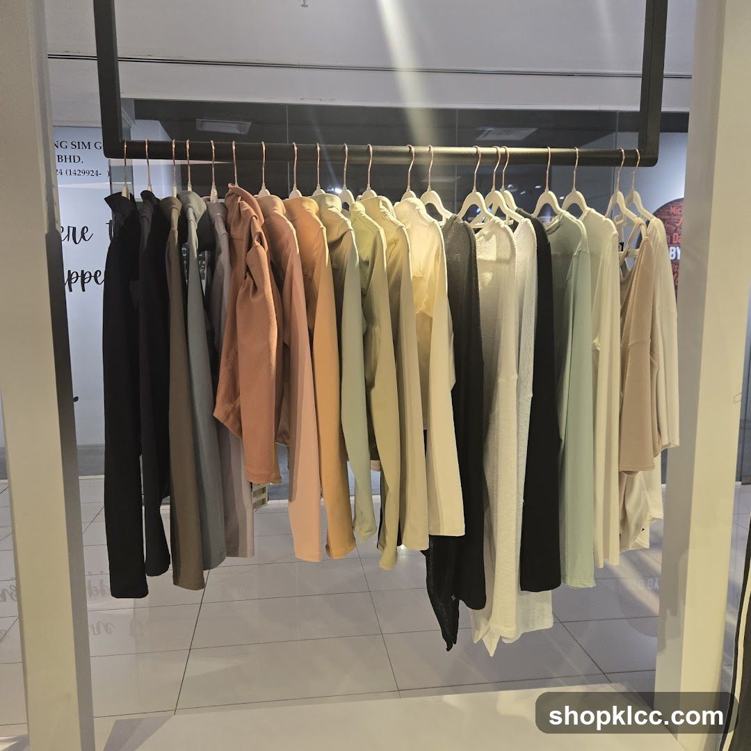 Clothing Rack with Assorted Tops