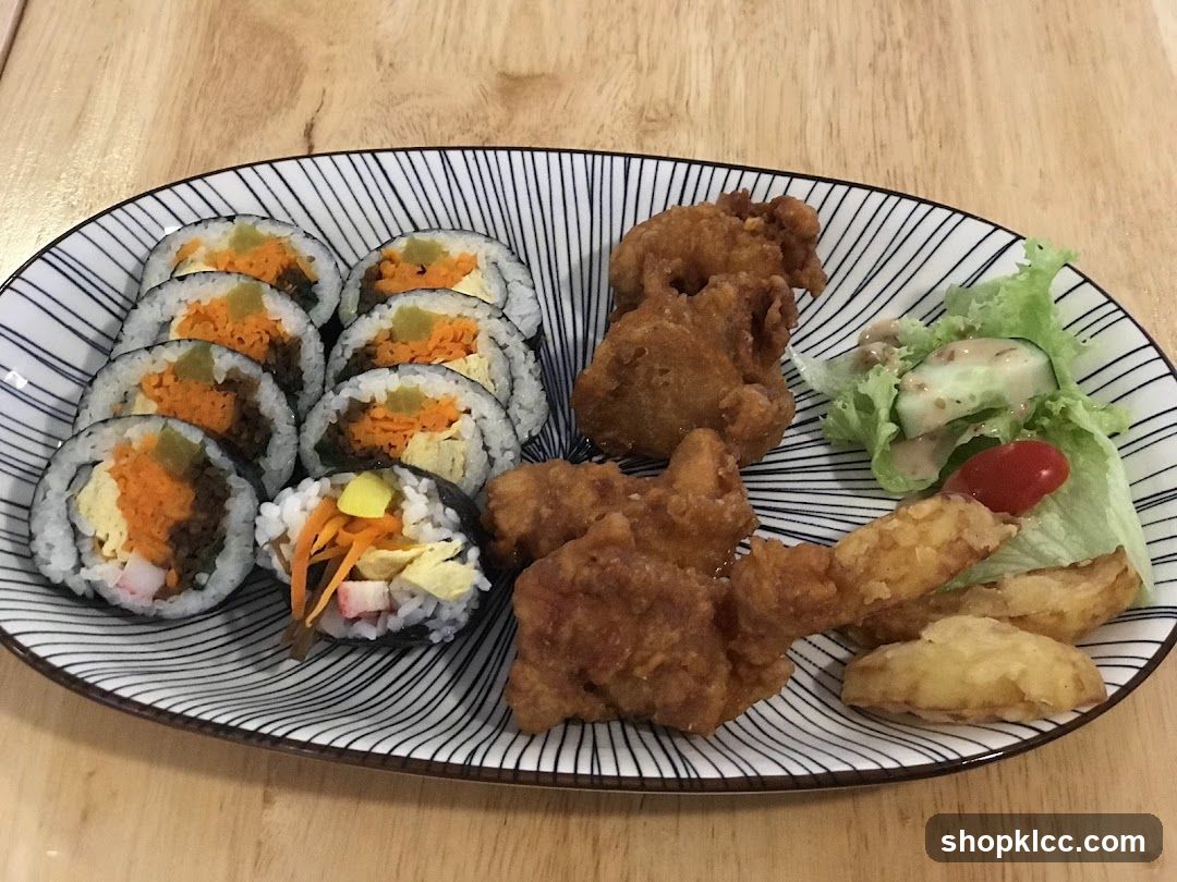 Kimbap and Fried Chicken
