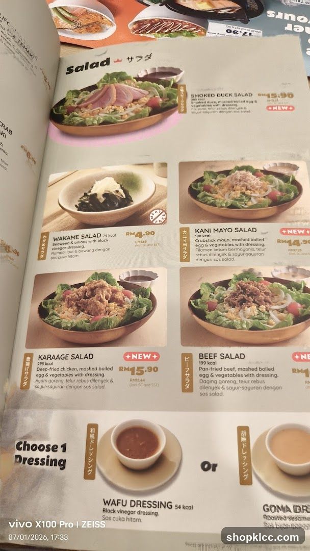 Salad Menu