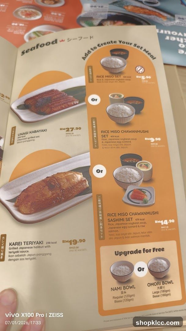 Seafood Set Meal Options
