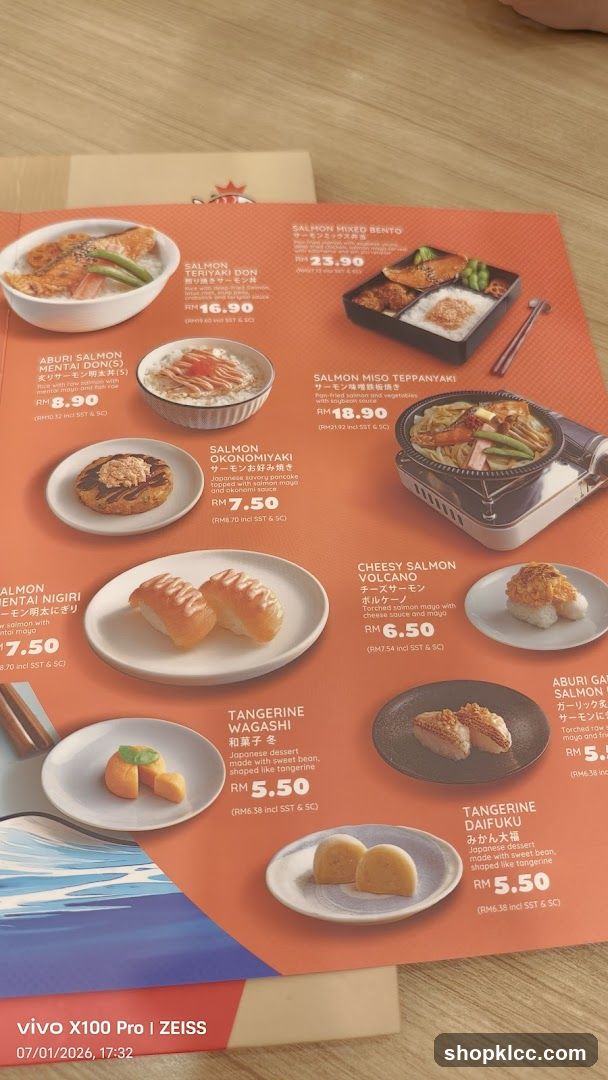 Salmon Menu