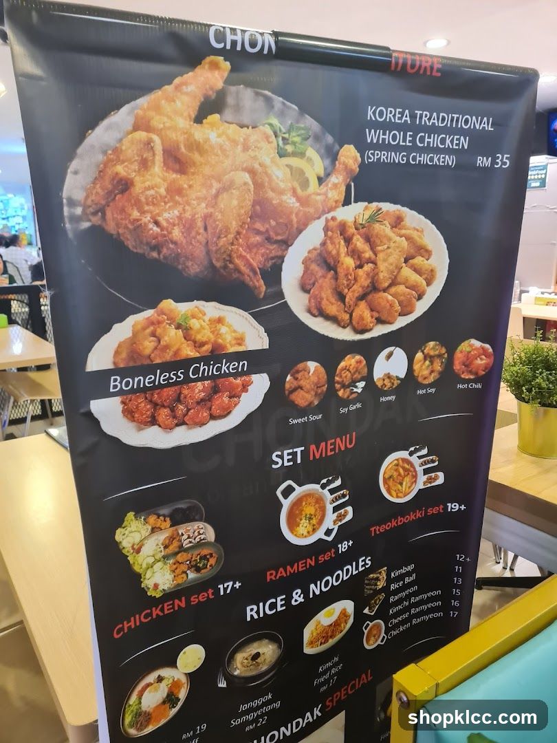 CHON TURE Menu