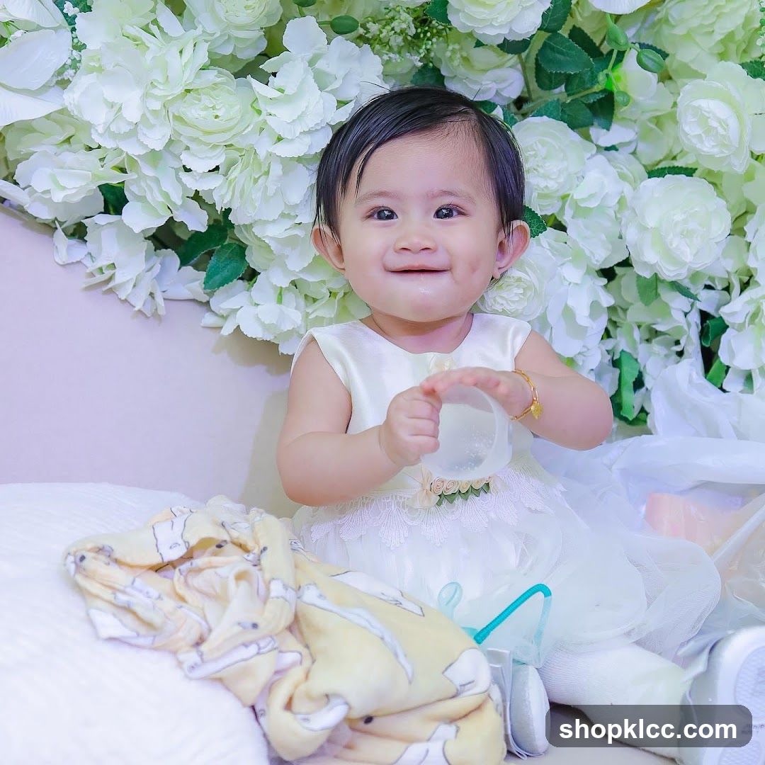 Baby in a white dress