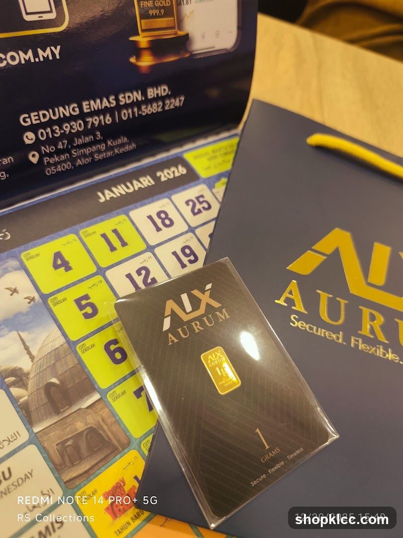 AIX Aurum Gold Bar and Calendar