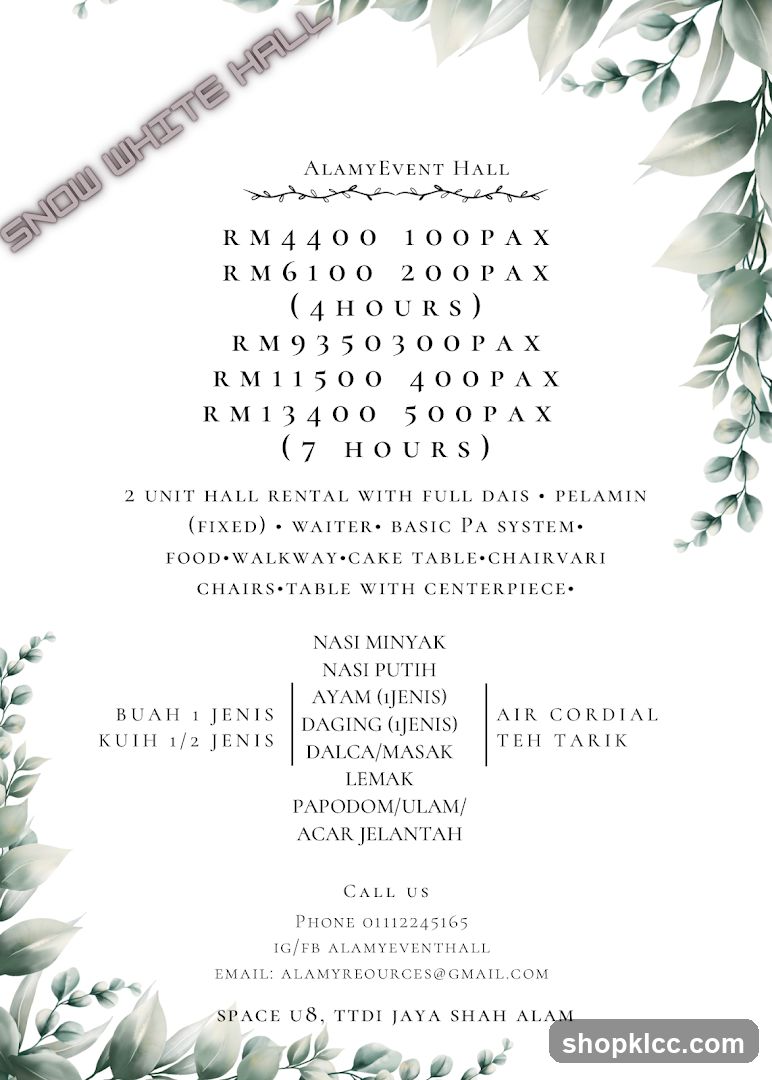 ALAMY EVENT HALL PACKAGES
